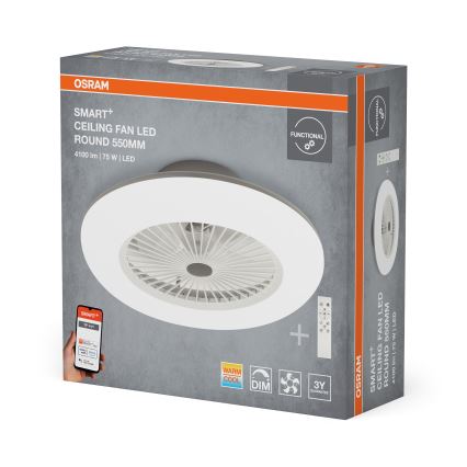 Osram - LED stropna svetilka s ventilatorjem SMART+ z možnostjo zatemnitve LED/75W/230V 3000-6500K Wi-Fi + daljinski upravljalnik