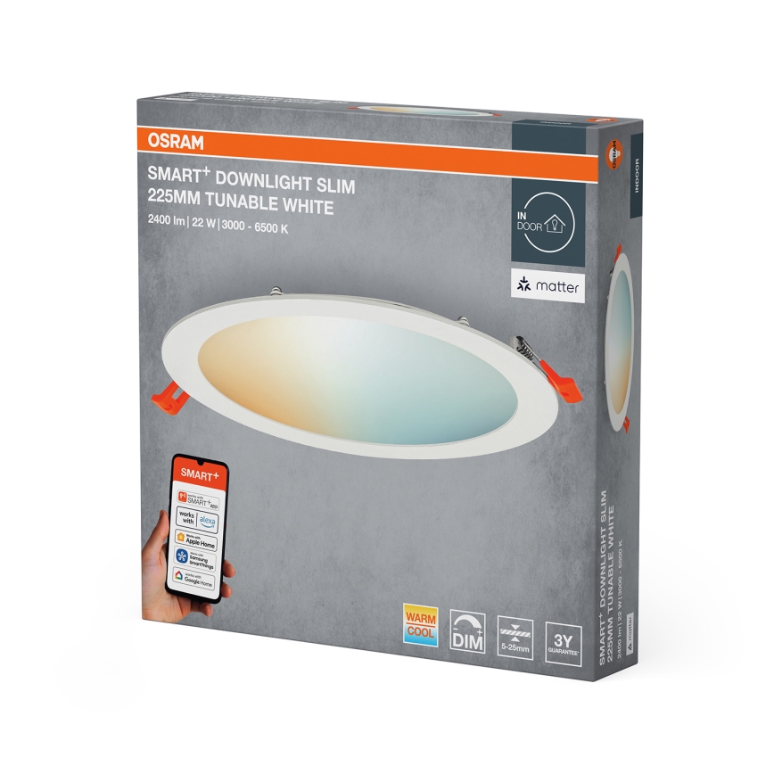 Osram - LED zatemnjiva vgradna stropna svetilka SMART+ DOWNLIGHT LED/22W/230V 3000-6500K Wi-Fi