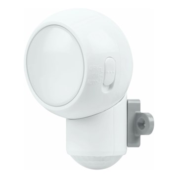 Osram - LED zunanja orientacijska svetilka s senzorjem gibanja in mraka SPYLUX LED/0,3W/4,5V IP43 bela