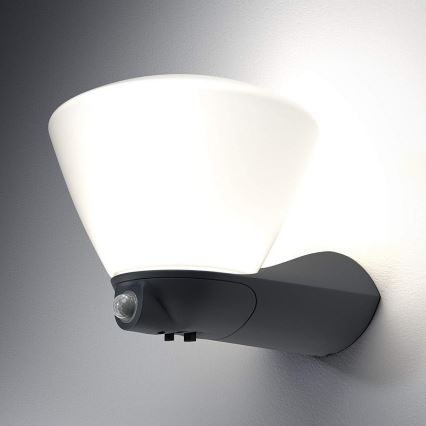 Osram - LED Zunanja stenska svetilka s senzorjem ENDURA LED/7W/230V črna