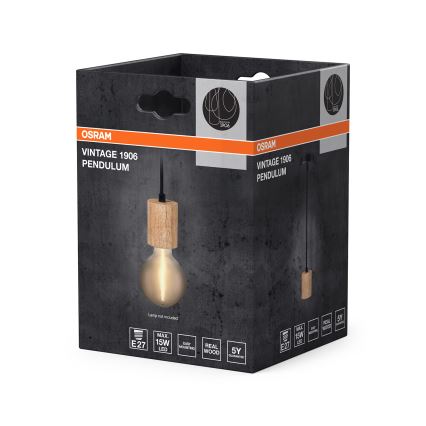Osram - Leseni napajalni kabel PENDULUM CYLINDER 1xE27/15W/230V