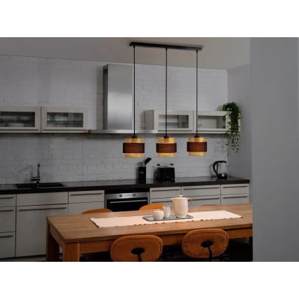 Osram - Lestenec na jeklenem lanku DECOR HORNET 3xE27/10W/230V črna/zlata