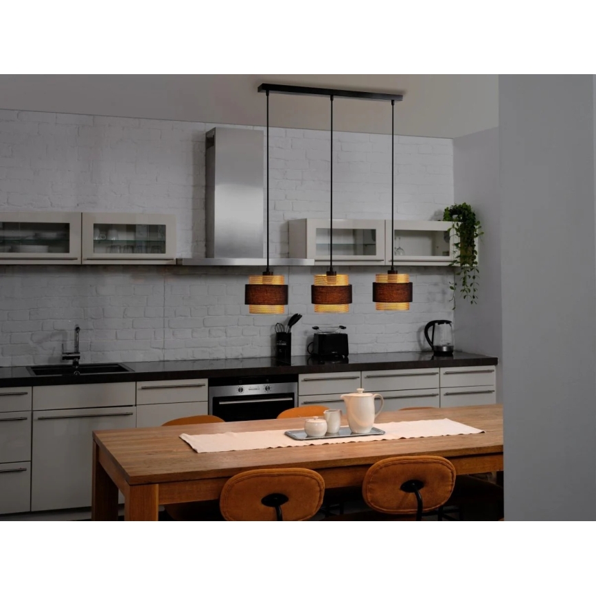 Osram - Lestenec na jeklenem lanku DECOR HORNET 3xE27/10W/230V črna/zlata