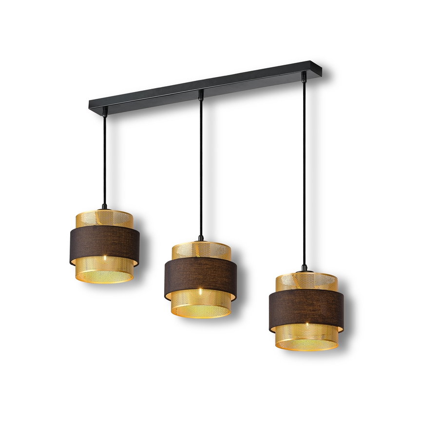 Osram - Lestenec na jeklenem lanku DECOR HORNET 3xE27/10W/230V črna/zlata