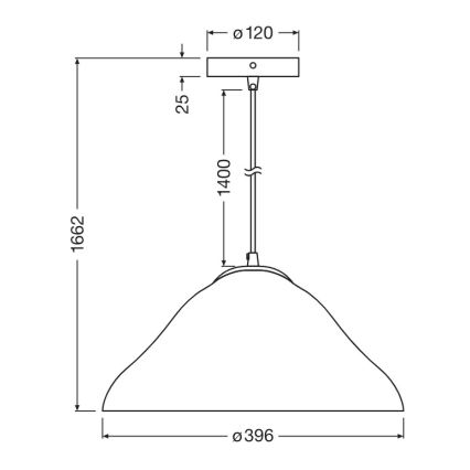 Osram - Lestenec na kabelu LOTUS LEAF 1xE27/9W/230V, premer 39,6 cm