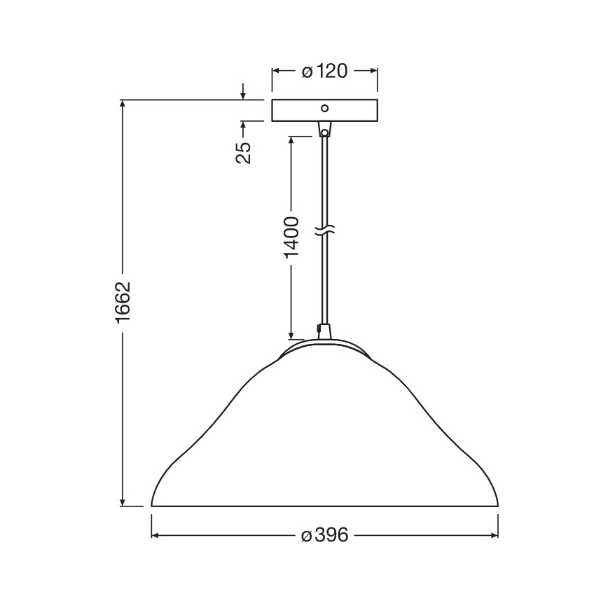 Osram - Lestenec na kabelu LOTUS LEAF 1xE27/9W/230V, premer 39,6 cm