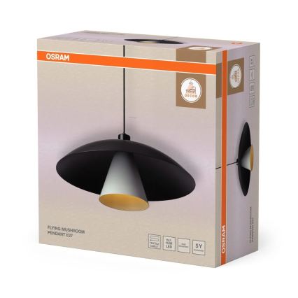 Osram - Lestenec na kablu DECOR FLYING MUSHROOM 1xE27/25W/230V Ø 50 cm črna