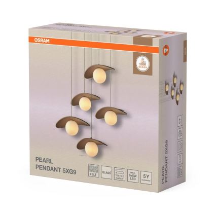 Osram - Lestenec na lanku DECOR PEARL 5xG9/5W/230V bež