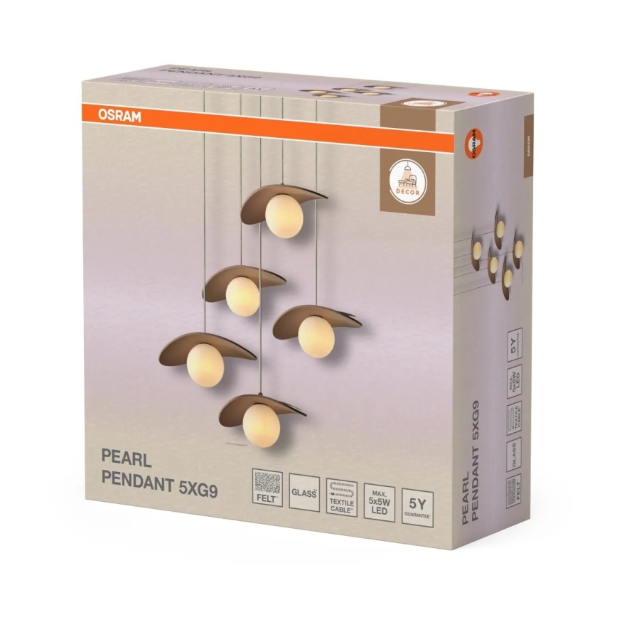 Osram - Lestenec na lanku DECOR PEARL 5xG9/5W/230V bež