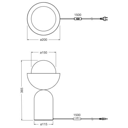 Osram - Namizna svetilka DECOR BOWL 1xE14/25W/230V črna