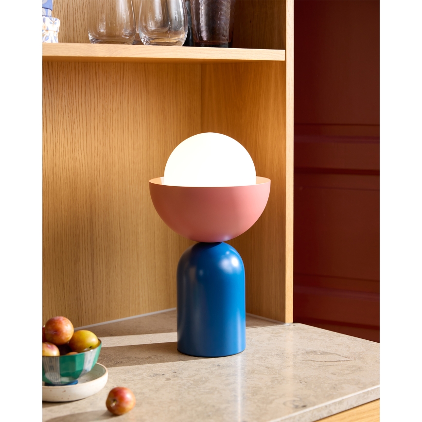 Osram - Namizna svetilka DECOR BOWL 1xE14/25W/230V modra/rožnata