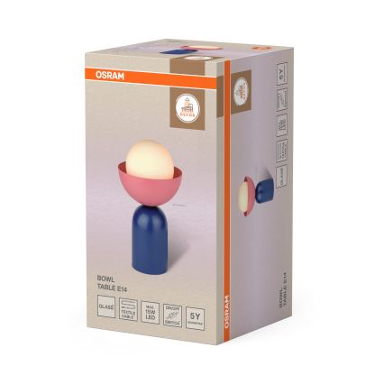 Osram - Namizna svetilka DECOR BOWL 1xE14/25W/230V modra/rožnata