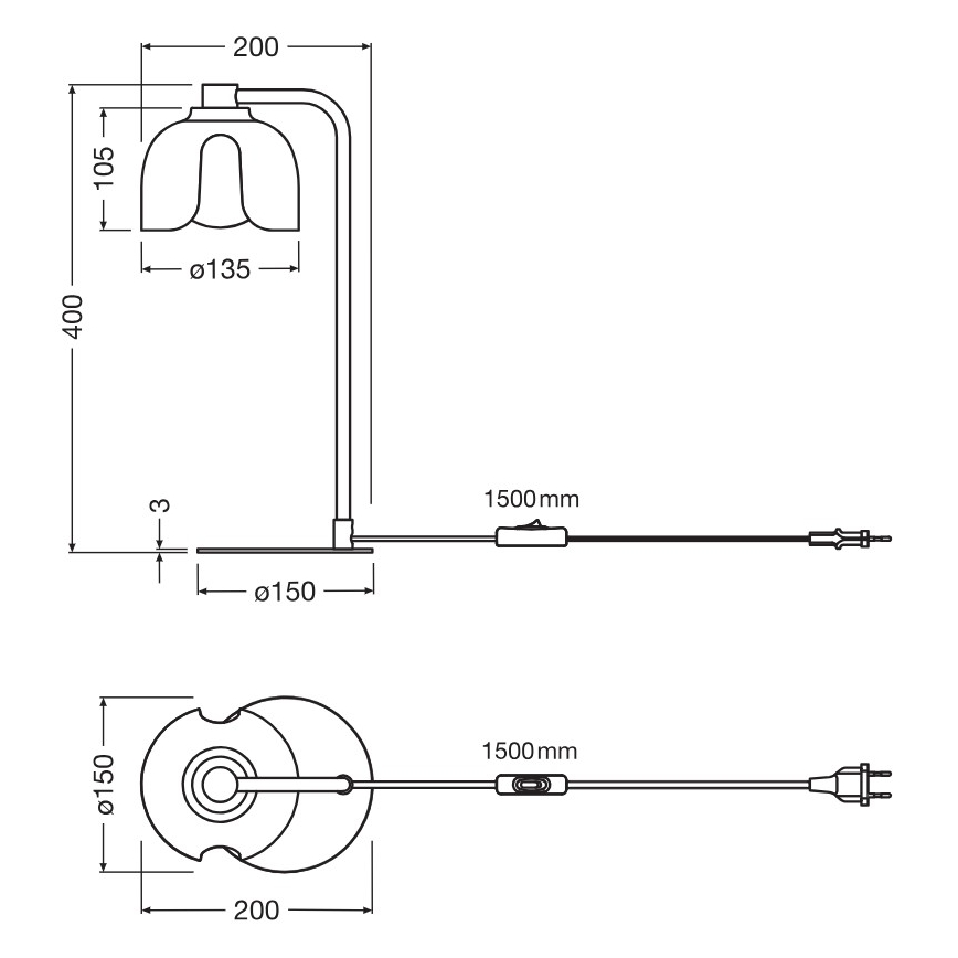 Osram - Namizna svetilka DECOR COROLLE 1xG9/20W/230V rdeča