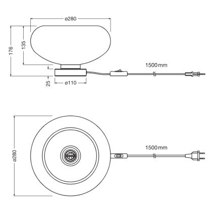 Osram - Namizna svetilka DECOR SMOKE 1xE27/12W/230V črna/dimno siva