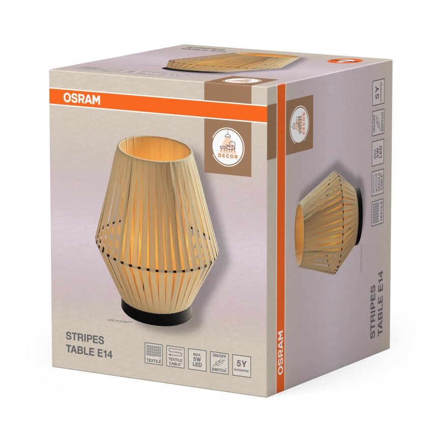 Osram - Namizna svetilka DECOR STRIPES 1xE14/5W/230V bež