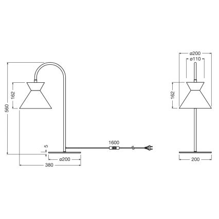 Osram - Namizna svetilka DECOR WAIST 1xE27/40W/230V črna