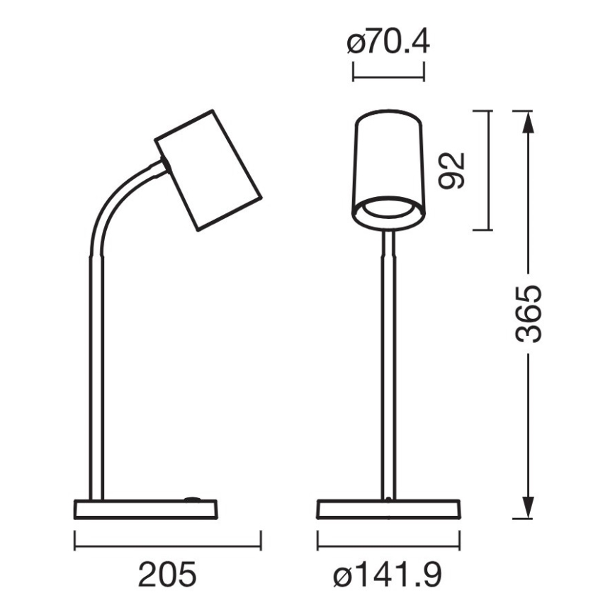 Osram - Namizna svetilka DESK LINE 1xGU10/9W/230V siva