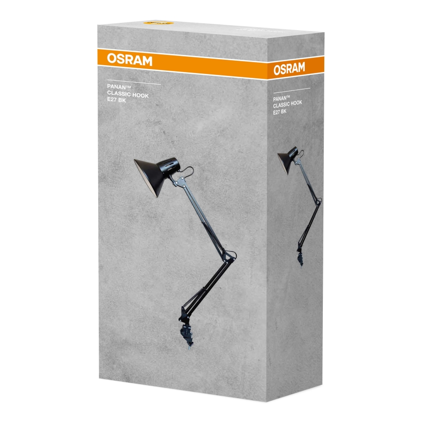 Osram - Namizna svetilka PANAN z nosilcem 1xE27/11W/230V črna