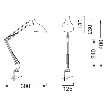 Osram - Namizna svetilka s sponko DESK LINE 1xE27/11W/230V bela