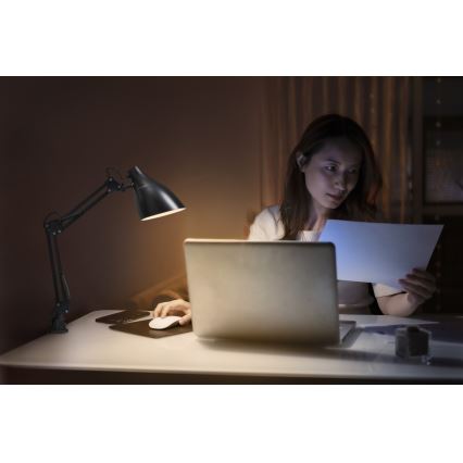 Osram - Namizna svetilka s sponko DESK LINE 1xE27/11W/230V črna