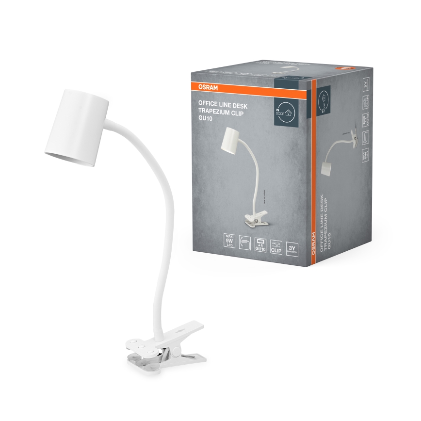 Osram - Namizna svetilka s sponko DESK LINE 1xGU10/9W/230V bela