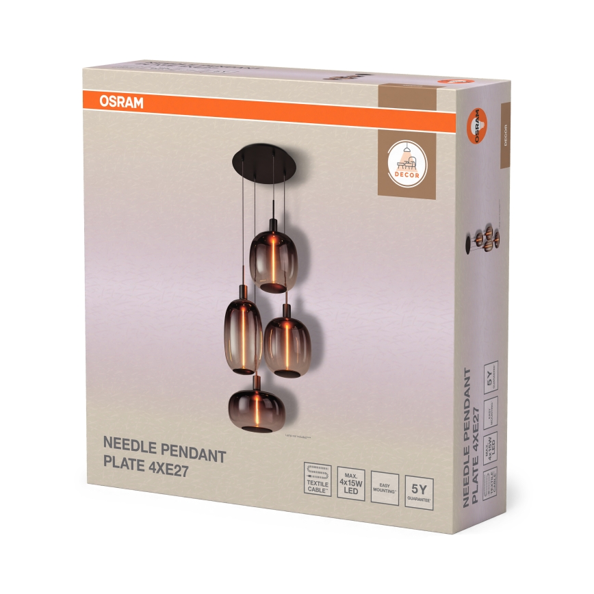 Osram - Napajalni kabel NEEDLE PENDANT 4xE27/25W/230V antracit