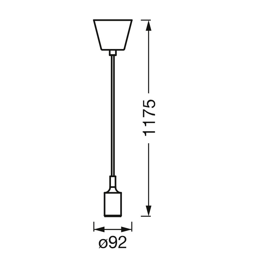 Osram - Napajalni kabel PENDULUM BELL 1xE27/15W/230V črna