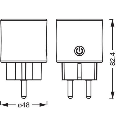 Osram - Pametna vtičnica SMART+ MATTER SCHUKO 2300W/230V/10A Wi-Fi črna