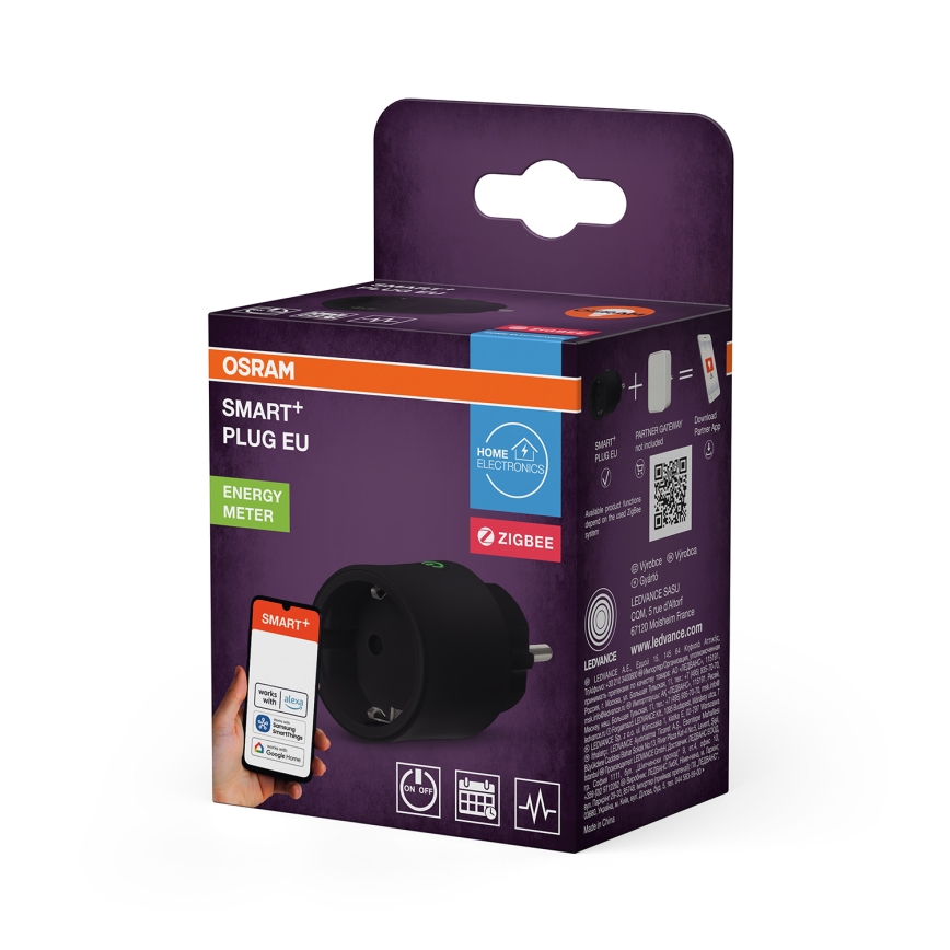 Osram - Pametna vtičnica SMART+ SCHUKO 2300W/230V/10A črna