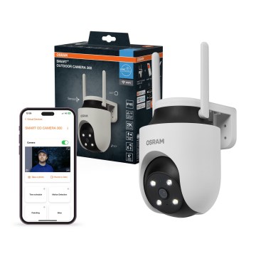 Osram - Pametna zunanja kamera 360° s senzorjem 2K SMART+ 230V IP67 Wi-Fi