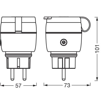 Osram - Pametna zunanja vtičnica SMART+ MATTER SCHUKO 3680W/230V/16A IP44 Wi‑Fi