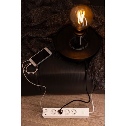 Osram - Podaljšek SMART+ 4Z tip F + 2xUSB-A + 2xUSB-C Wi-Fi