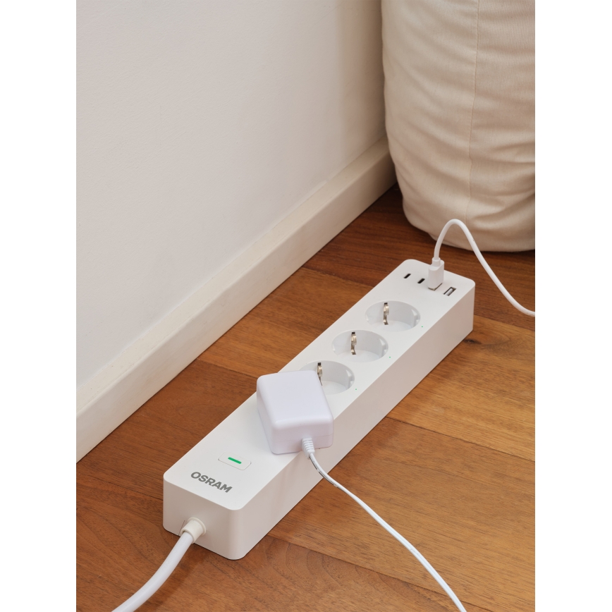 Osram - Podaljšek SMART+ 4Z tip F + 2xUSB-A + 2xUSB-C Wi-Fi
