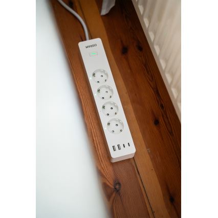 Osram - Podaljšek SMART+ 4Z tip F + 2xUSB-A + 2xUSB-C Wi-Fi