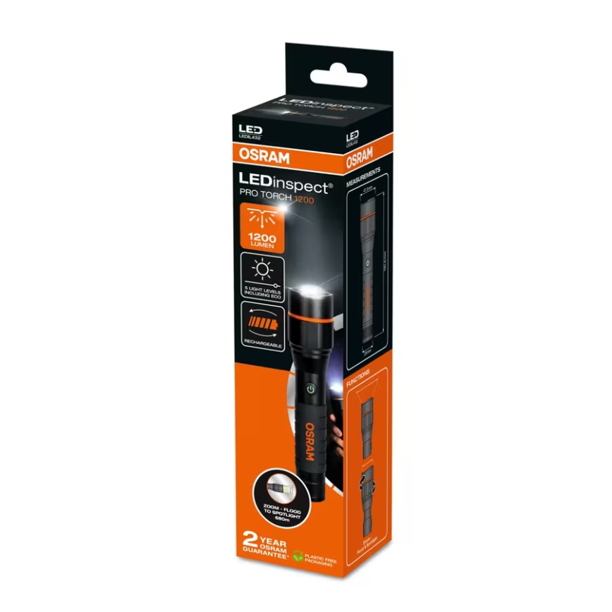 Osram - LED polnilna svetilka z zatemnitvijo LEDINSPECT PRO TORCH 1200 LED/13W/3,6V 4000 mAh IP44