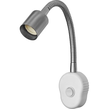 Osram - Prilagodljiva stenska svetilka PLUG TUBE FLEX 1xGU10/5W/230V matni krom/bela