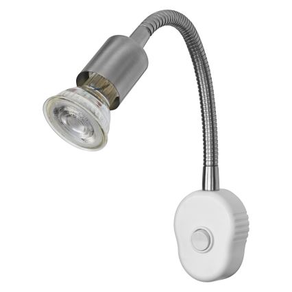 Osram - Prilagodljiva stenska svetilka PLUG TUBE FLEX 1xGU10/5W/230V matni krom/bela