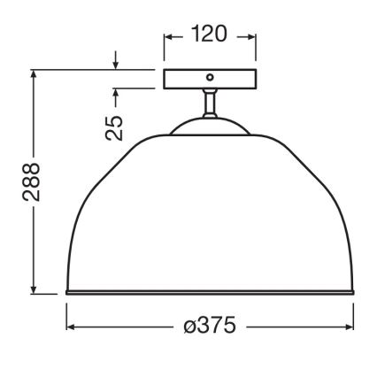 Osram - pritrjena stropna svetilka CAMEL BELL 1×E27/9W/230V Ø 37,5 cm