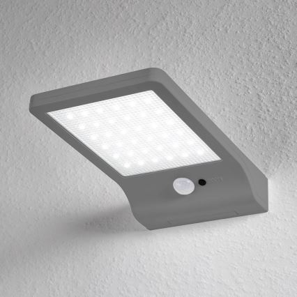 Osram - LED solarna stenska svetilka s senzorjem DOORLED LED/3W/3,3V 2000 mAh IP44 srebrna