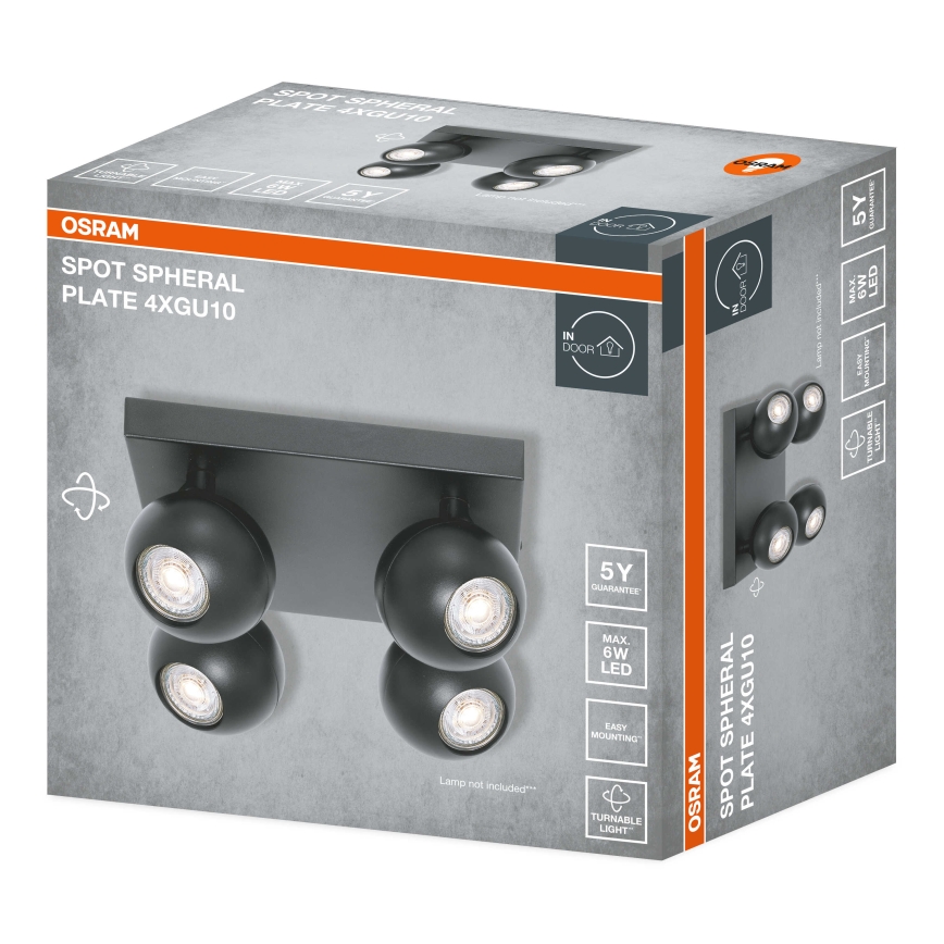 Osram - Spot svetilka SPOT SPHERAL 4xGU10/6W/230V črna