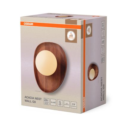 Osram - Stenska svetilka ACACIA NEST 1xG9/5W/230V iz akacije