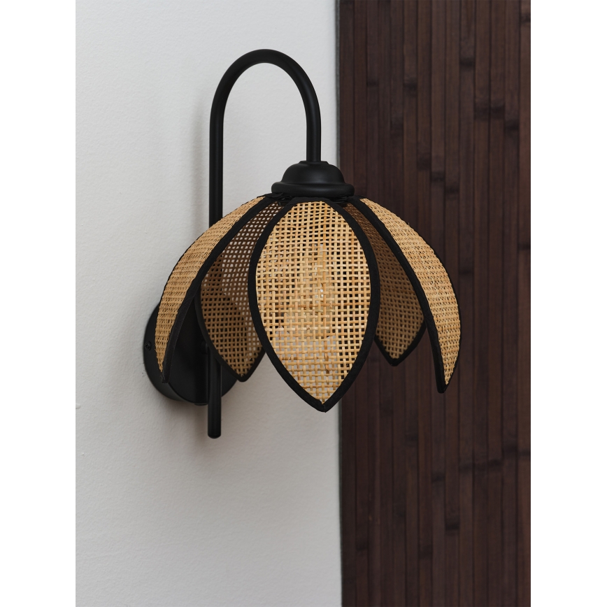 Osram - Stenska svetilka DECOR RATTAN 1xE27/15W/230V bežna/črna