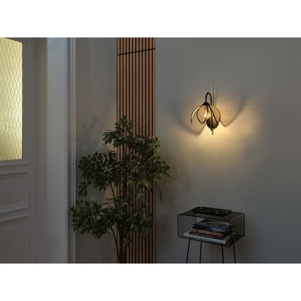 Osram - Stenska svetilka DECOR RATTAN 1xE27/15W/230V bežna/črna