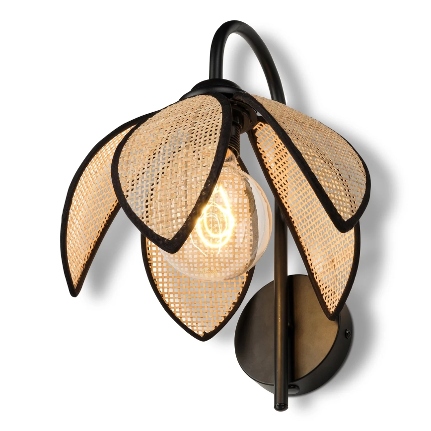 Osram - Stenska svetilka DECOR RATTAN 1xE27/15W/230V bežna/črna