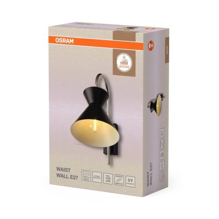 Osram - Stenska svetilka DECOR WAIST 1xE27/40W/230V črna