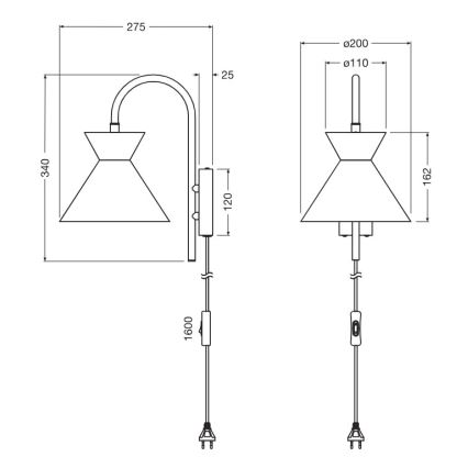 Osram - Stenska svetilka DECOR WAIST 1xE27/40W/230V črna