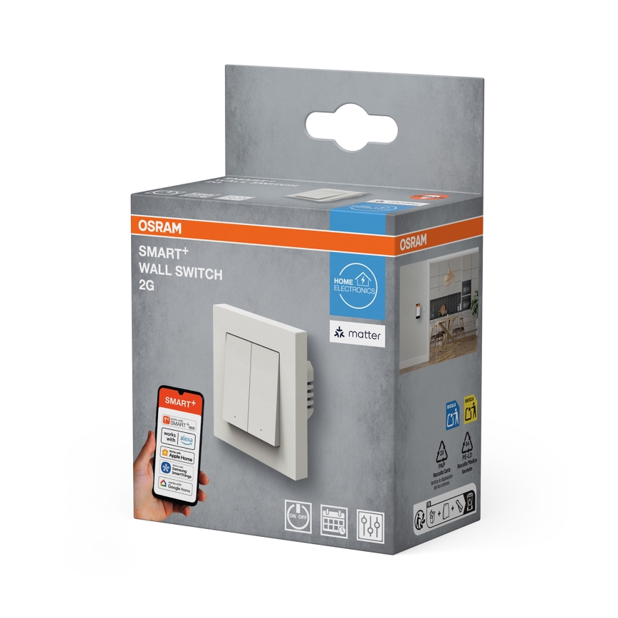 Osram - Stikalo z dvema tipkama SMART+ MATTER 230 V Wi-Fi