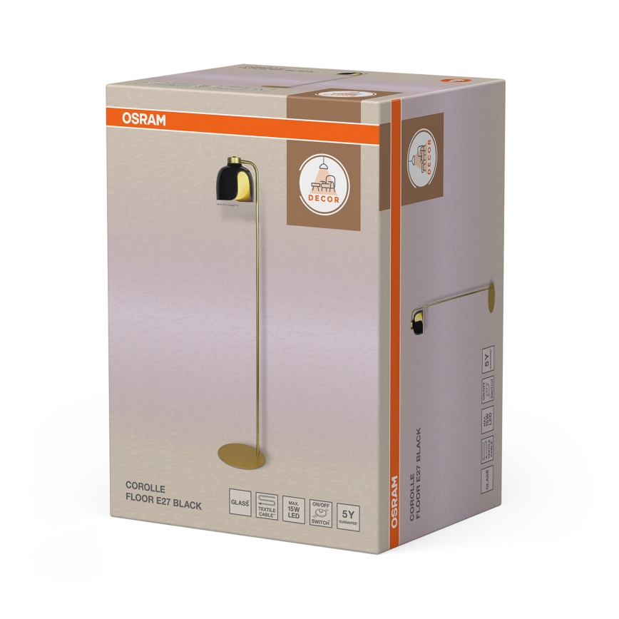Osram - stoječa svetilka DECOR COROLLE 1xE27/15W/230V črna/zlata