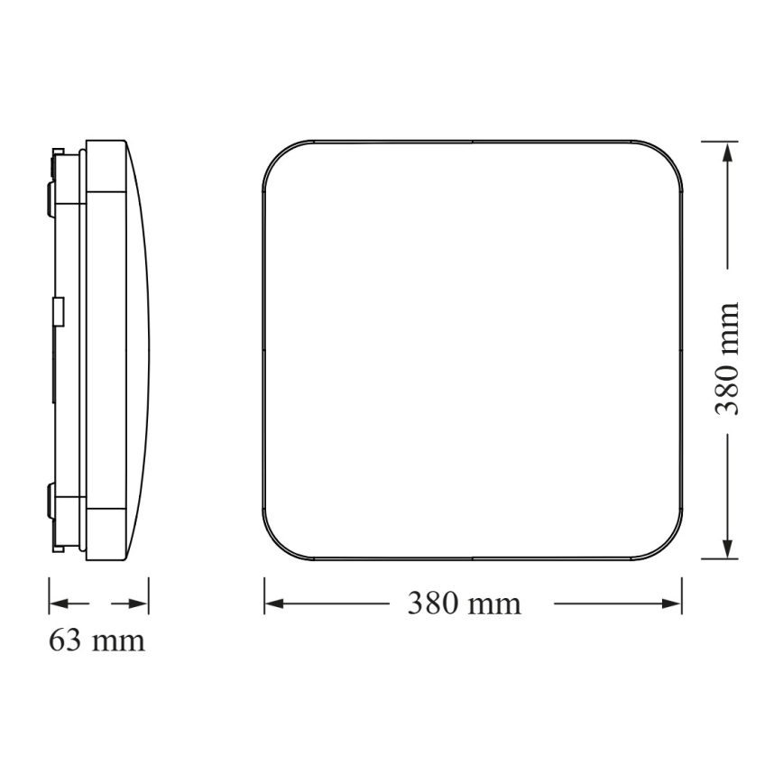 Osram - LED stropna svetilka s senzorjem mraka CEILING SQUARE LED/36W/230V 4000K 38x38 cm bela