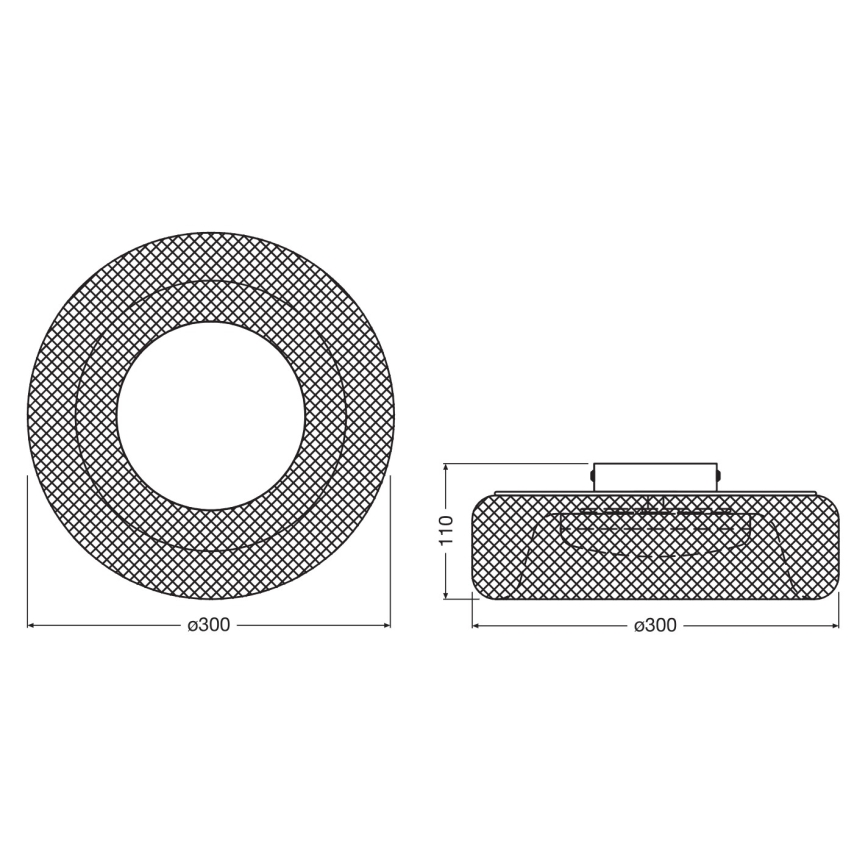 Osram - stropna LED svetilka DECOR MESH, 18,5 W, 230 V, Ø 30 cm, črna